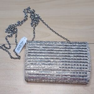 ALDO Glittering Silver Chain Clutch
